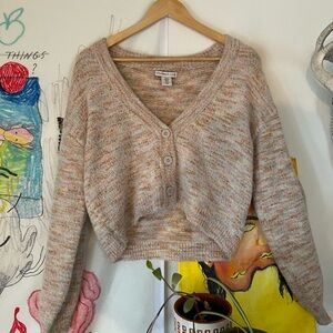 Pastels Wide Neck Button-Up Sweater